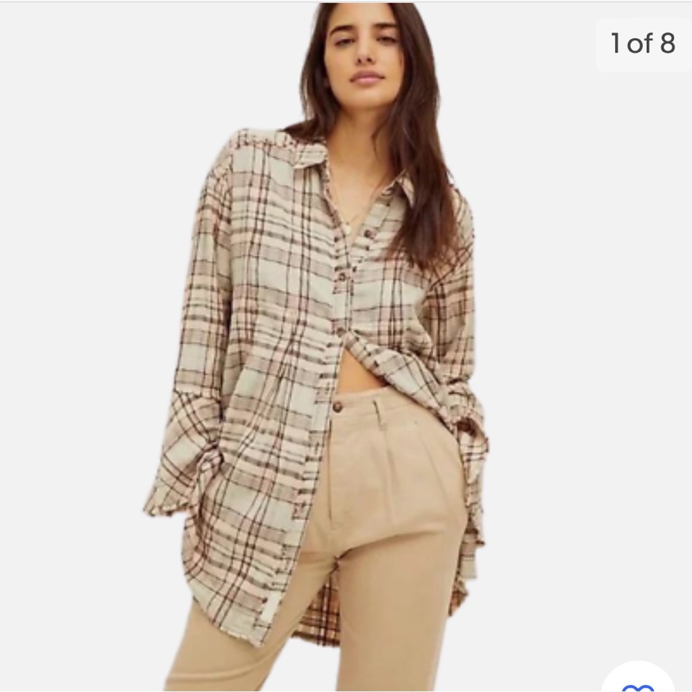 Free People‎ Mary Anne Plaid Buttondown